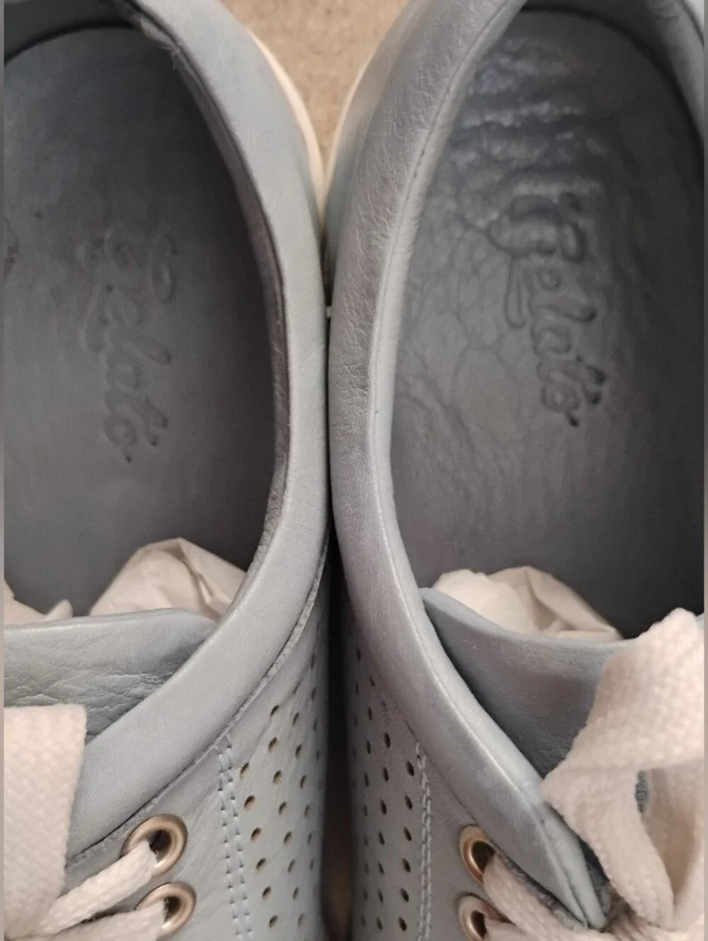 Gelato Teejay Dusty Blue Perforated Lace-Up Women’s Sneakers